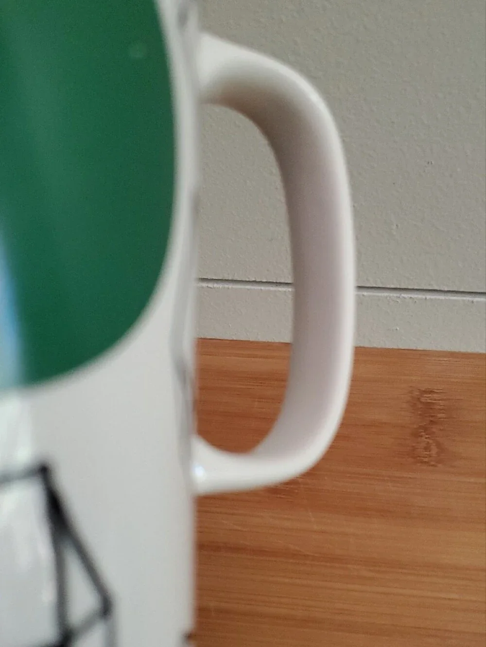 Starbucks White Mug with Green Circle and Black Geometric Print